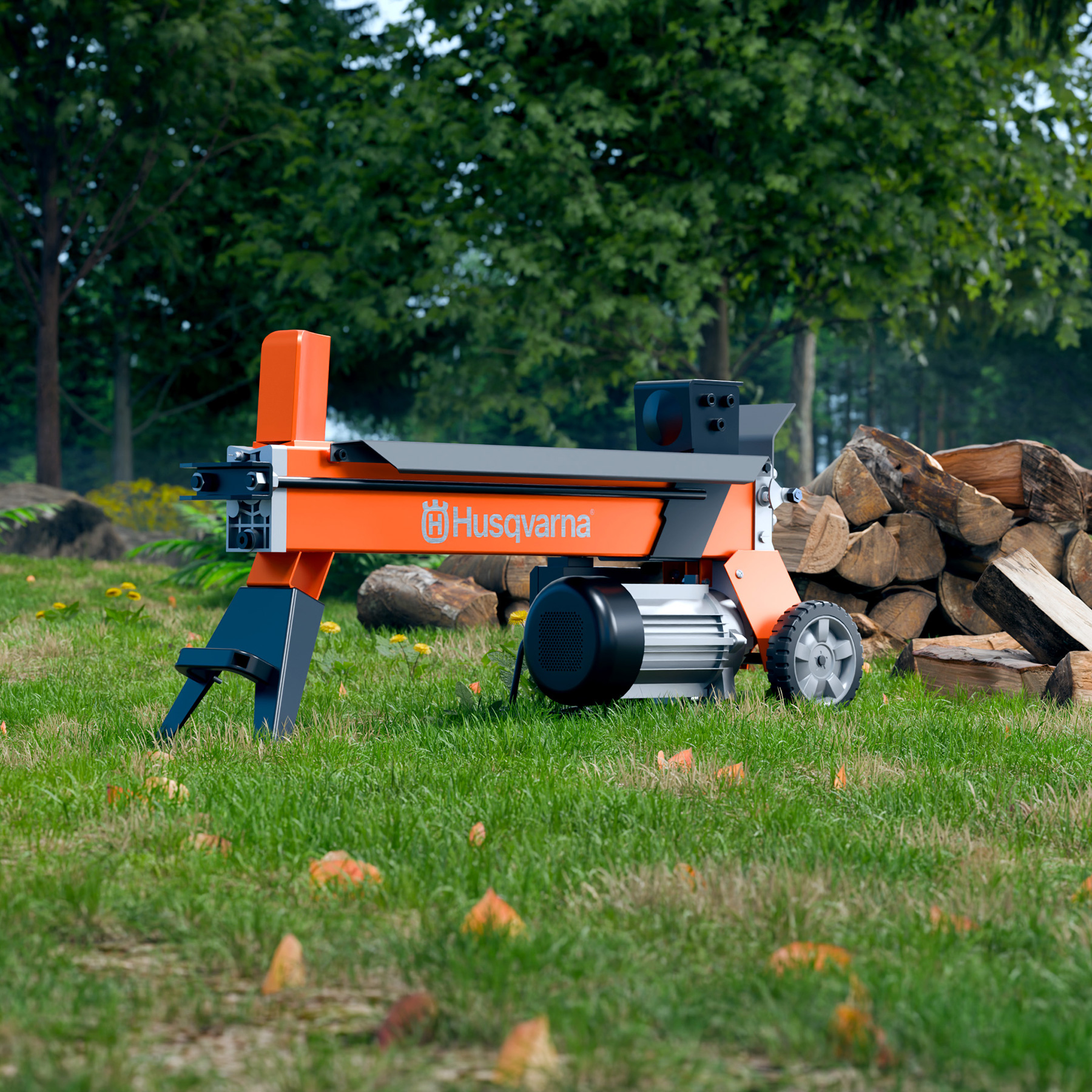066004 Husqvarna Log Splitter in the Yard