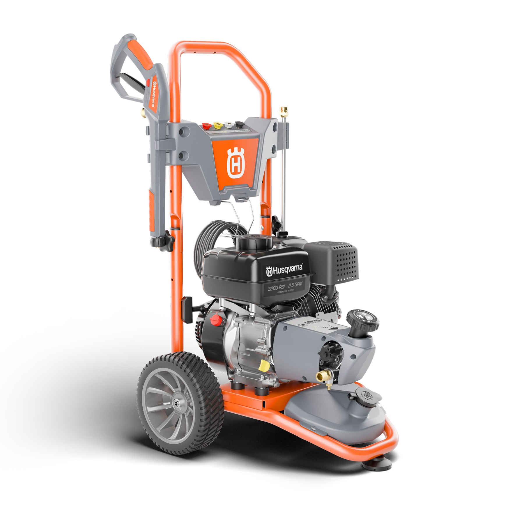 022010 Husqvarna pressure washer front angle view