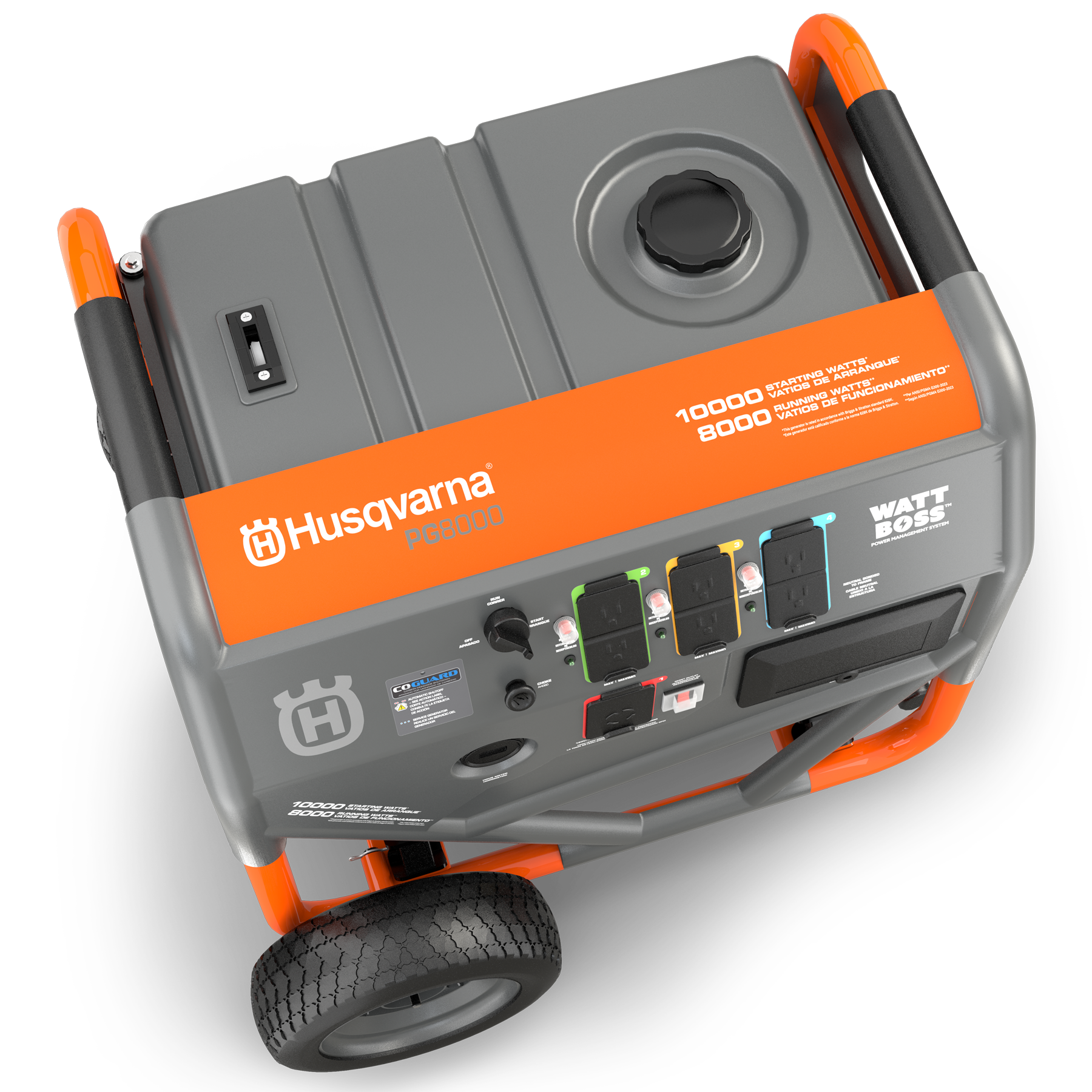 033029 Husqvarna portable generator top view