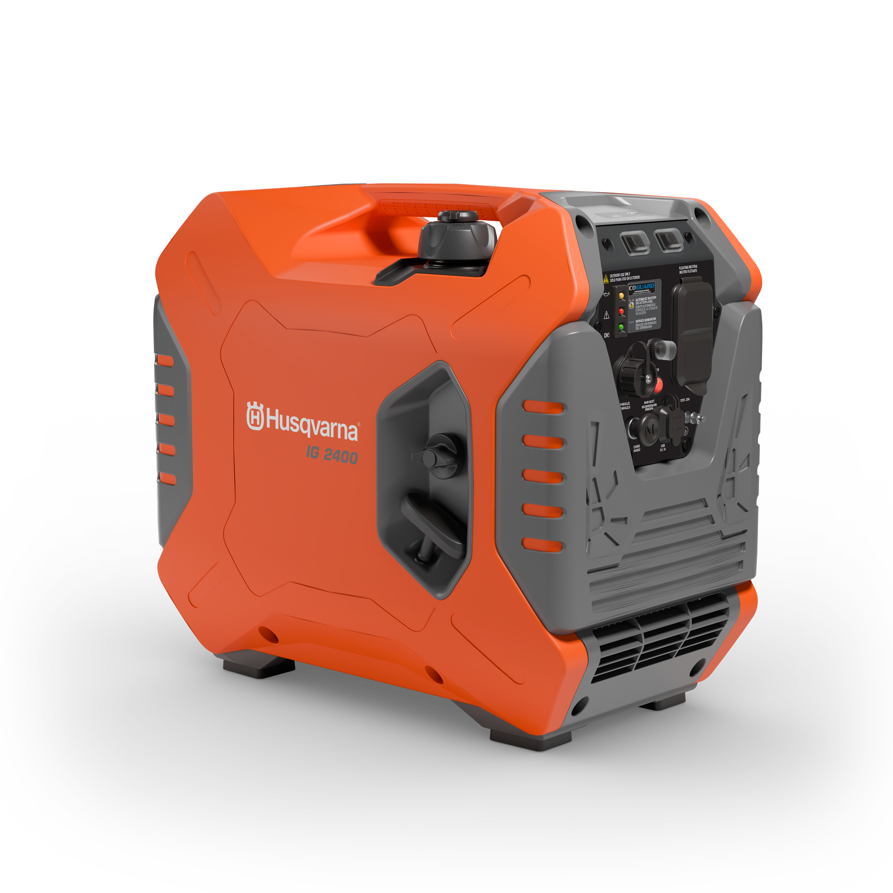033037 Husqvarna inverter generator front angle view