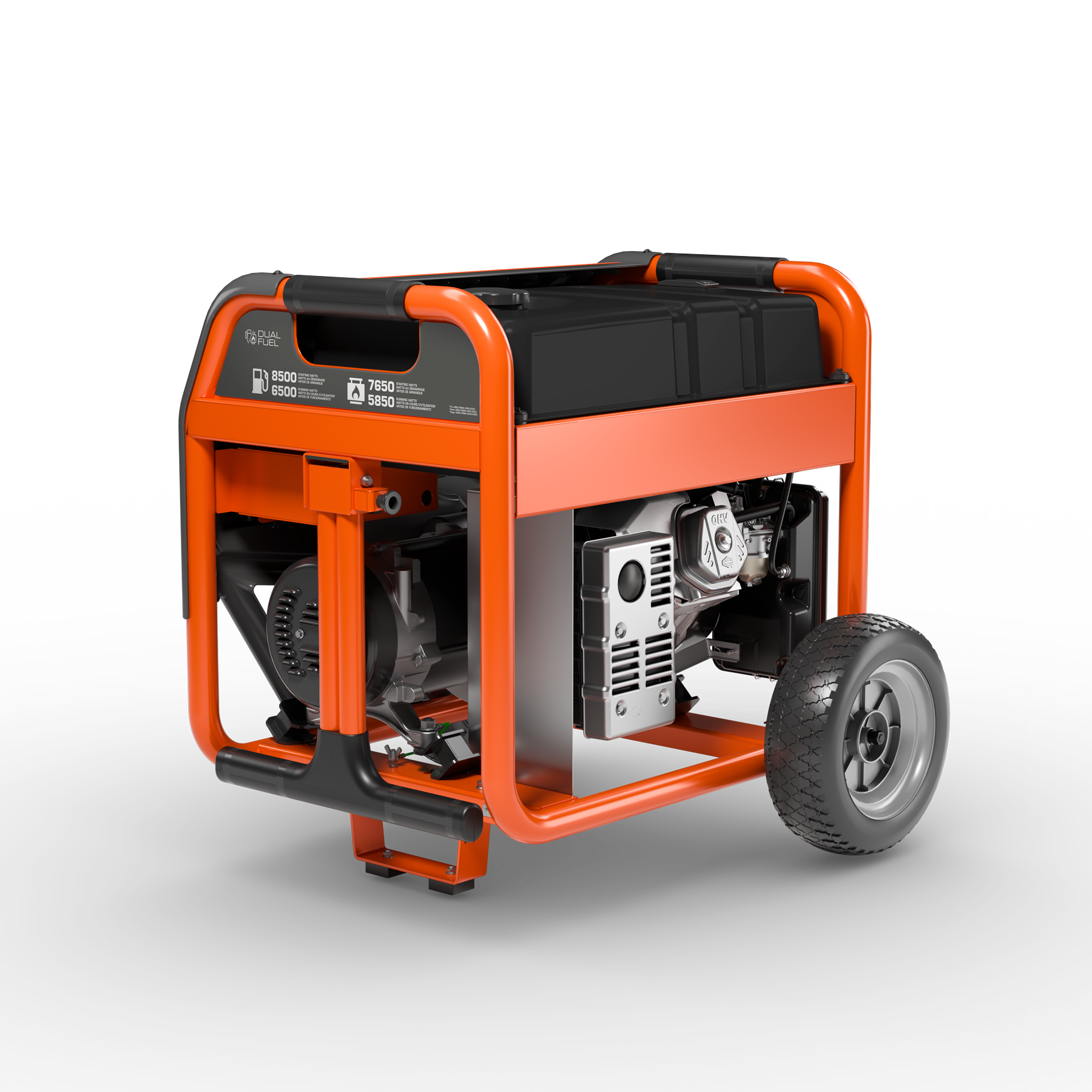 033040 Husqvarna portable generator back angle view