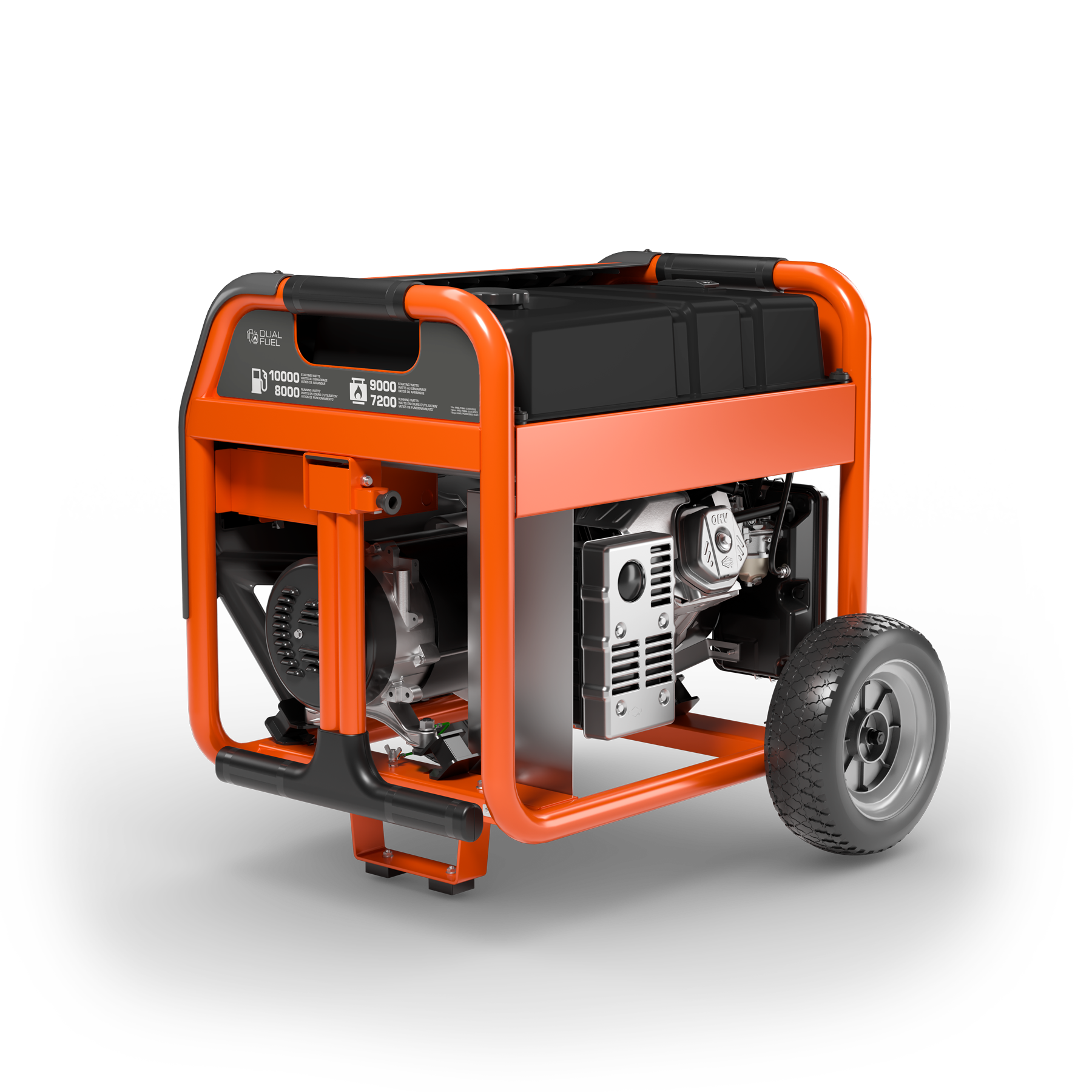 033041 Husqvarna portable generator back angle view