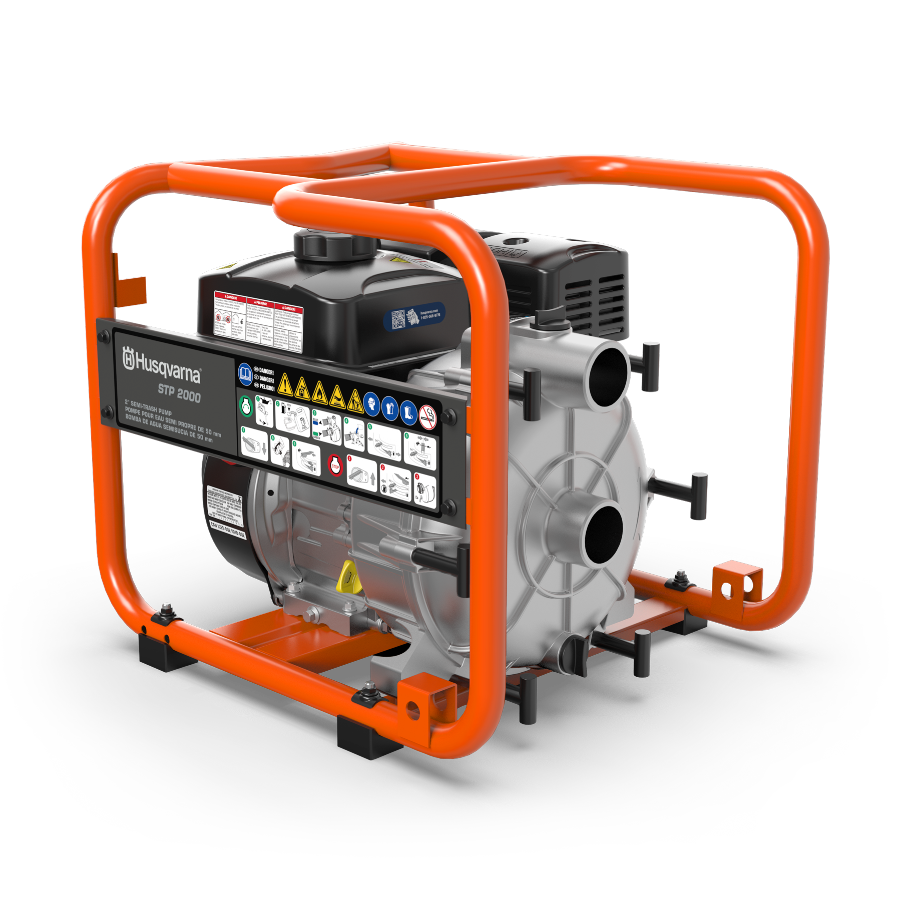 077005 Husqvarna semi-trash pump front angle view